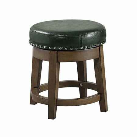 KD GABINETES 18 in. Round Swivel Stool in Olive Green Faux Leather - Set of 2 KD3138626